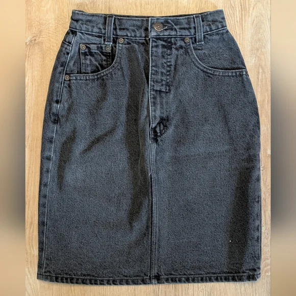 Levi's Skirts Vintage Levis 9s Canadian Made Black Denim